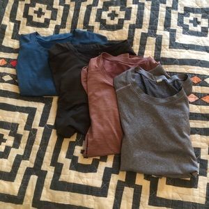 4 Lululemon Metal Vent tech shirts. 3 short sleeve, 1 long sleeve